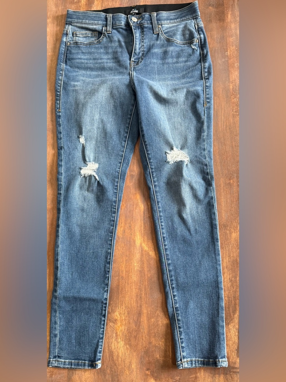 LuLaRoe Women's Distressed Dark Blue Skinny Jeans